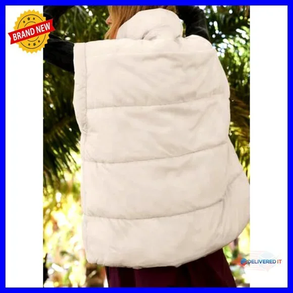 Oversized Puffer Vest Quilted Lightweight Stand Collar Insulated Padded Jacket